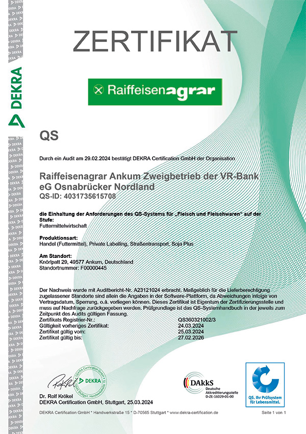 QS Zertifkat Seite 1